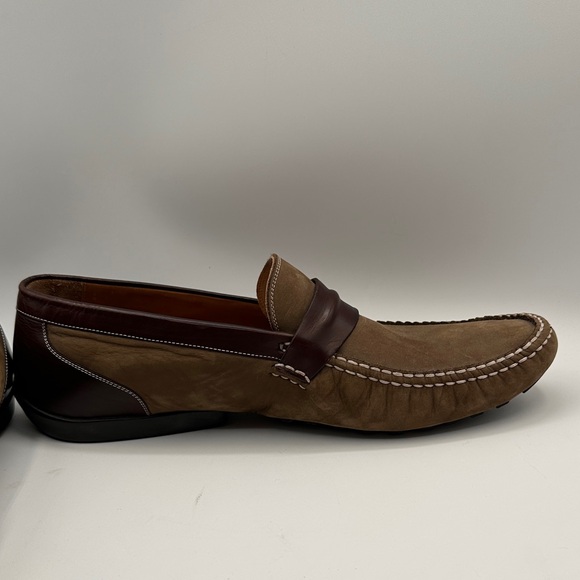 Mezlan suede Tan and dark Brown Loafers size 12